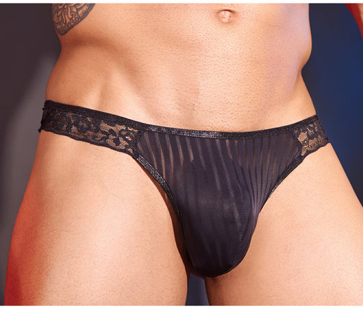 Tanga Masculino de Encaje Ligero a Rayas - Diseño Sensual - Image 8