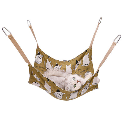 Hamaca Respirante para Gatos - Cama Colgante de Algodón y Lino Resistente - Image 7