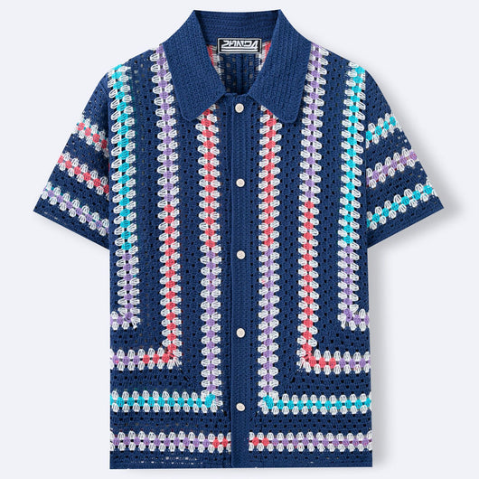 Cardigan Hueco de Manga Corta para Hombre - Tejido Soluble en Agua - Image 2