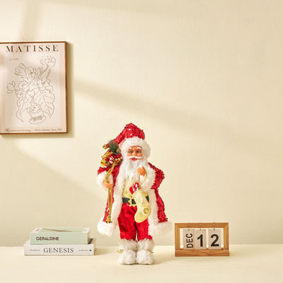 Muñeco Papá Noel con Lentes Lentejuelas Rojo Decorativo - Image 7