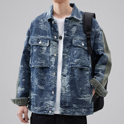 Chaqueta Camisa Denim Retro Americana Estilo Clásico - Image 4