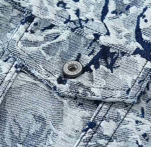 Chaqueta Denim Jacquard para Hombre - Diseño Moderno y Versátil - Image 13