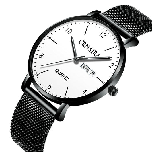 Reloj de Cuarzo para Hombre con Malla de Acero Negro - Image 7
