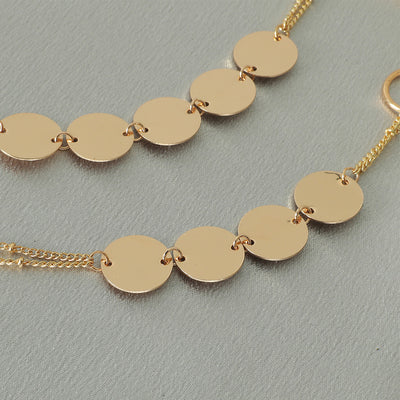 Conjunto de Collar y Pulsera Retro Disco Metálico - 2 Piezas - Image 8