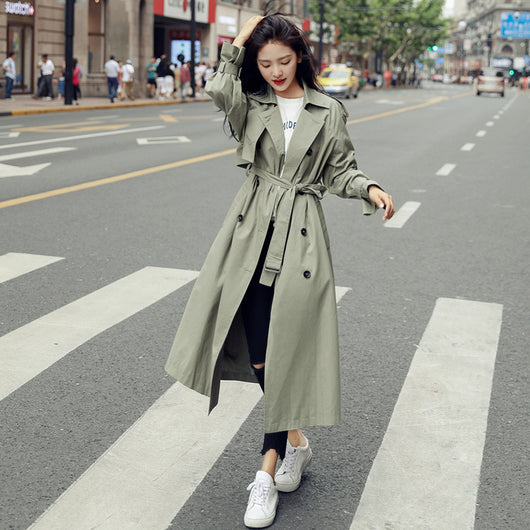 Abrigo Trench Largo Oversized con Cintura Ajustable para Mujer - Image 5