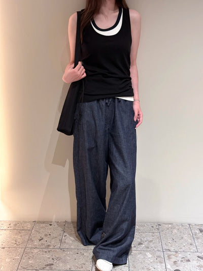 Pantalones Vaqueros Anchos con Cintura Elástica y Cordón Ajustable - Image 23