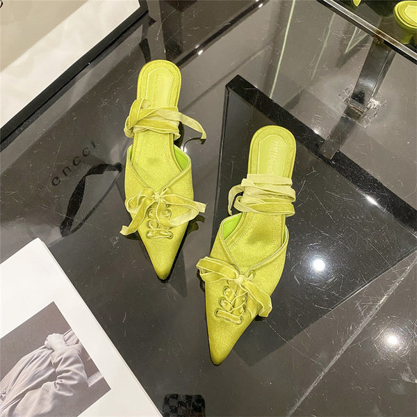 Sandalias Elegantes con Punta Francesa y Tiras Ajustables para Verano