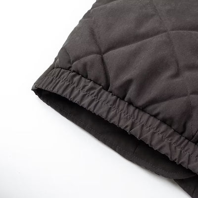 Abrigo Acolchado de Algodón con Cuello Alzado y Diseño Rombo Europeo - Image 10