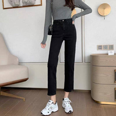Jeans Rectos Slim para Mujer con Abertura - Image 3