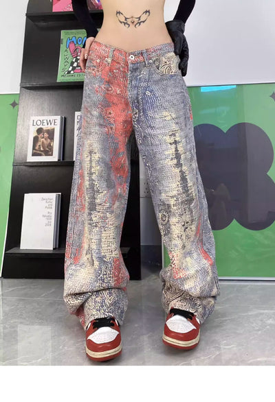 Pantalones Rectos con Estampado Digital para Mujer - Image 9