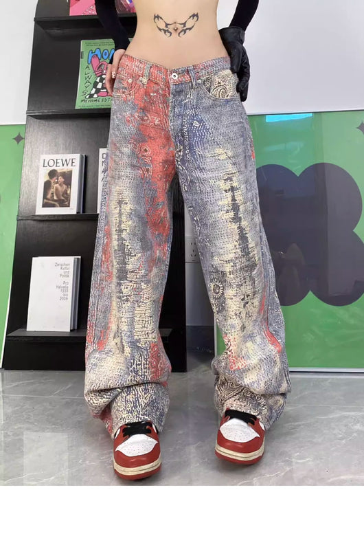 Pantalones Rectos con Estampado Digital para Mujer - Image 9