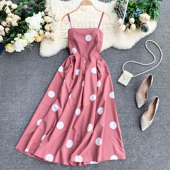 Vestido Vintage de Lunares para Verano con Tirantes