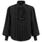 Camisa Punk Retro Hombre Cuello Falso con Encaje Plisado