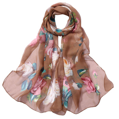 Pañuelo de Seda con Protección Solar y Estampado de Rosas - Image 11
