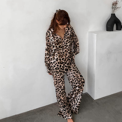 Conjunto Retro Leopardo: Camisa y Pantalón Holgado Estilo Europeo Americano - Image 9
