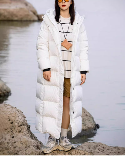 Abrigo Largo Acolchado Extra Largo para Mujer - Chaqueta Térmica Hasta la Rodilla - Image 17