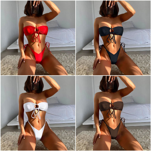 Bikini Ajustable con Nudo Sexy para Mujer