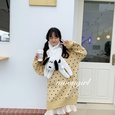 Bufanda Retro Japonesa con Perro Cartoon 3D - Diseño Histórico Niña