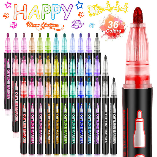 Set de 24 Marcadores de Doble Punta con Colores Fluorescentes - Image 2