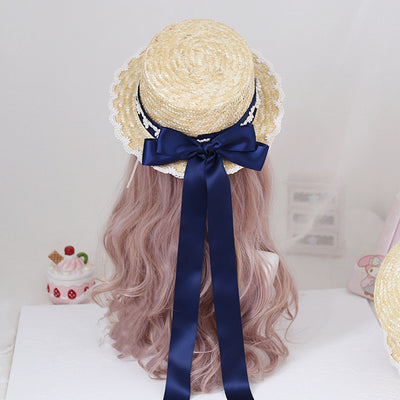 Sombrero de Paja Mori Series con Moño Multicolor - Estilo Lolita Pastoral Hecho a Mano - Image 14