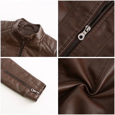 Chaqueta de Cuero para Mujer con Cuello Alzado - Estilo Casual - Image 16