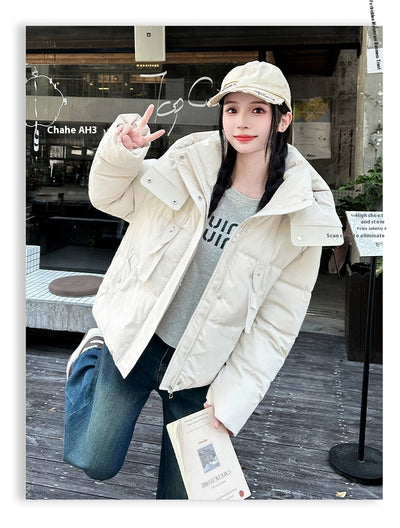 Chaqueta Corta Acolchada con Capucha para Mujer - Image 27