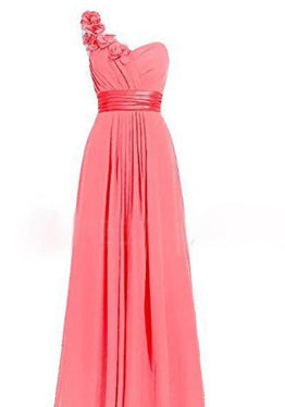 Vestido Largo Escotado con Cuello Diagonal Multicolor sin Mangas - Image 9