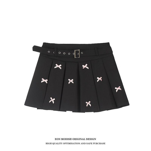 Falda Estilo Universitario con Moño Versátil para Mujer