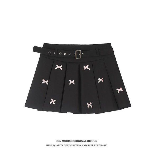Falda Estilo Universitario con Moño Versátil para Mujer