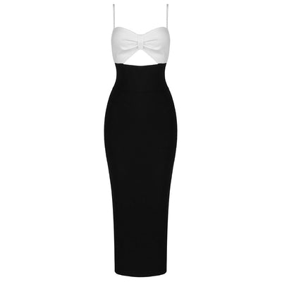 Vestido Largo Bandage Elegante con Escote V y Diseño Hueco en Cintura - Image 14