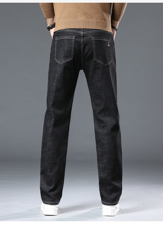 Pantalones Vaqueros Gruesos Forrados en Fleece para Hombre Talla Grande - Image 29