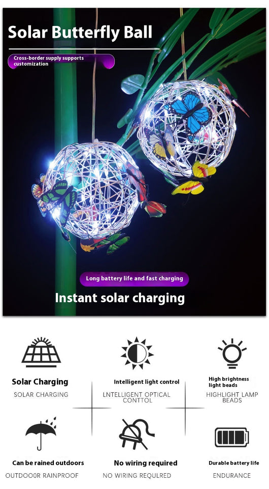 Lámpara Solar Colgante Decorativa con Mariposas Iluminadas - Image 8