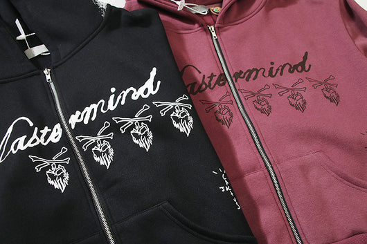 Sudadera con Cierre Estampado Calavera Burgundy - Diseño Letter Print - Image 12