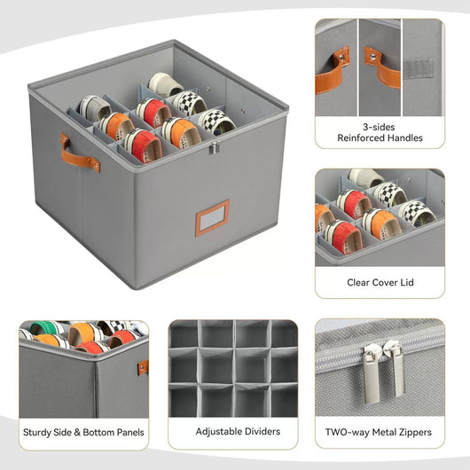 Caja Organizadora de Zapatos Plegable con Rejilla Visual y Tapa - Image 12