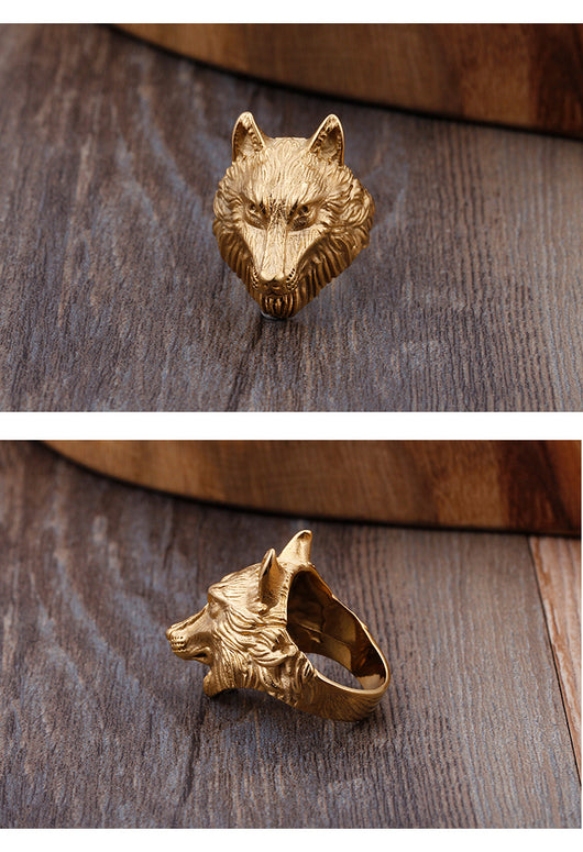 Anillo de Cabeza de Lobo Audaz para Hombres - Image 14