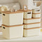Caja de Almacenamiento Grande con Tapa para Ropa y Accesorios - Diseño Crema