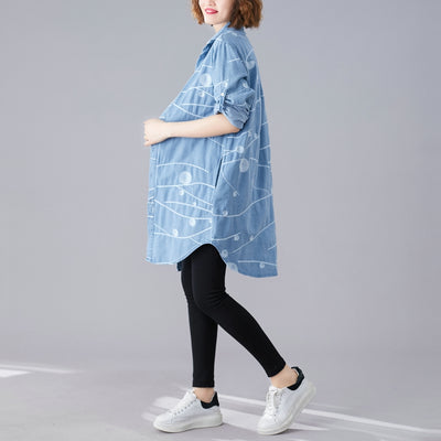 Chaqueta Denim Oversize con Bordados Artísticos Retro - Image 12