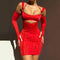 Vestido Ajustado Backless con Malla Transparente y Falda Cadera
