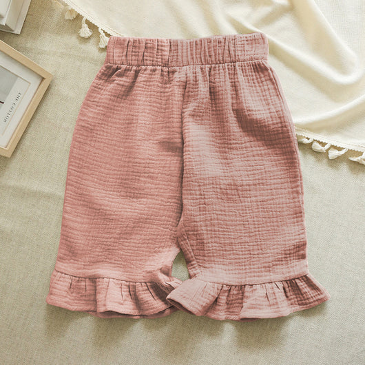 Shorts de Algodón con Volantes para Niñas - Versátiles y Cómodos - Image 3