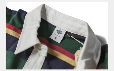 Polo Retro de Manga Larga con Rayas - Camiseta Clásica para Hombre - Image 31