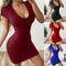 Vestido Corto Liso Realzador de Silueta