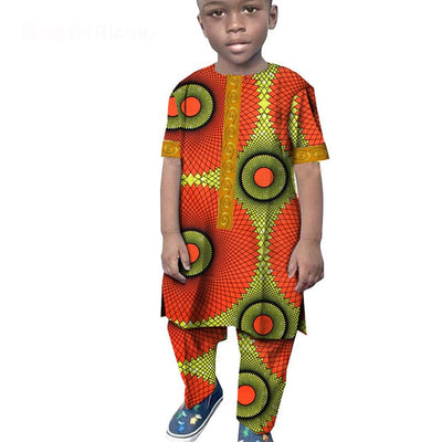 Conjunto Africano de Algodón Estampado - Camiseta y Pantalón - Image 7
