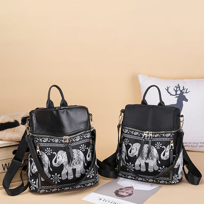 Mochila Étnica de Elefante con Diseño Tribal - Bolso Escolar Bandolera Multiusos - Image 6