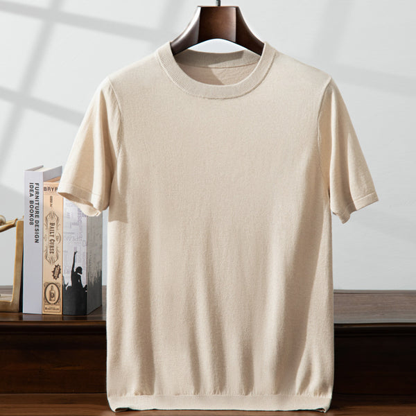 Camiseta Manga Corta Hombre Seda de Mora y Cachemira Suave Verano - Image 6