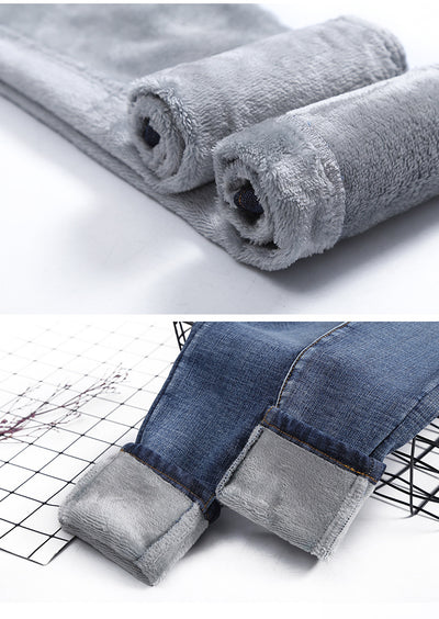 Pantalones Skinny Retro Azul con Pies de Polar - Image 18