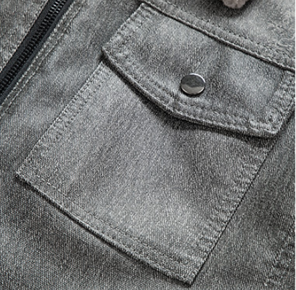 Chaqueta de Cuero para Hombre con Forro de Terciopelo Engrosado - Image 12