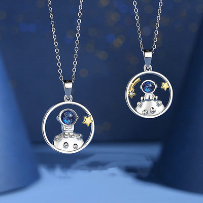 Collar de Astronautas en Pareja - Plata de Ley para Él y Ella - Image 2