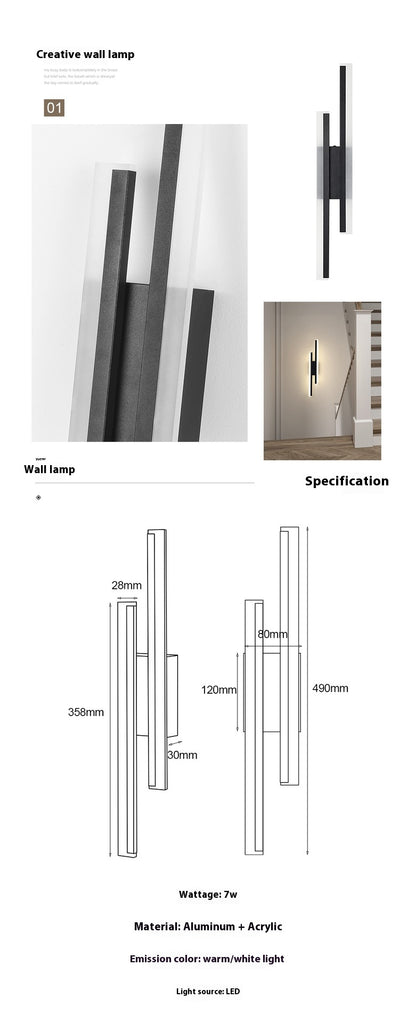 Lámpara de Pared Doble Línea Moderna para Hoteles y Pasillos - Image 13