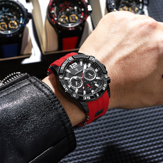 Reloj de Pulsera Multifuncional para Hombre con Banda de Silicona - Image 3