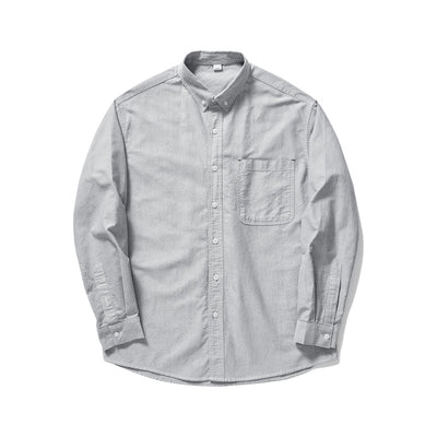 Camisa Oxford Manga Larga Color Sólido - Image 6